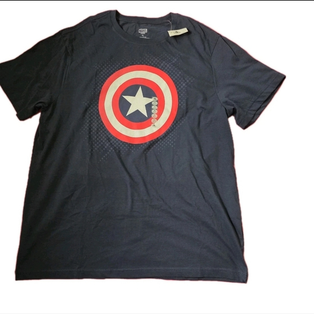 Disney Parks Marvel Captain America Sequin Shield T-Shirt Women's